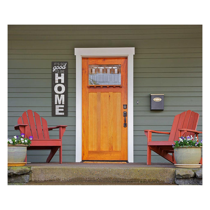 10x35 Indoor Outdoor Charcoal Sign So Good to Be HOME