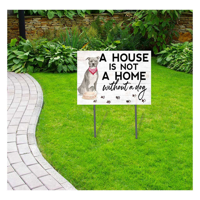 18x24 American Staffordshire Terrier Gray Dog Lawn Sign