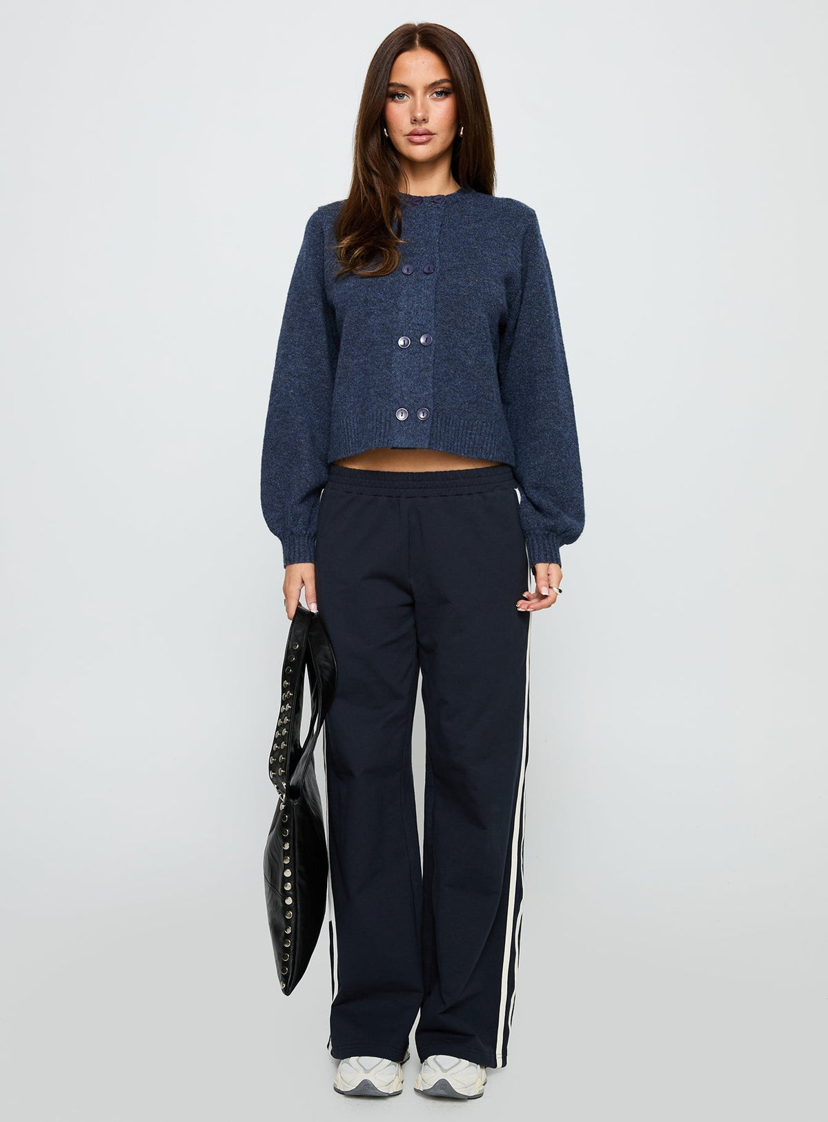 Kammi Button Up Cardigan Navy