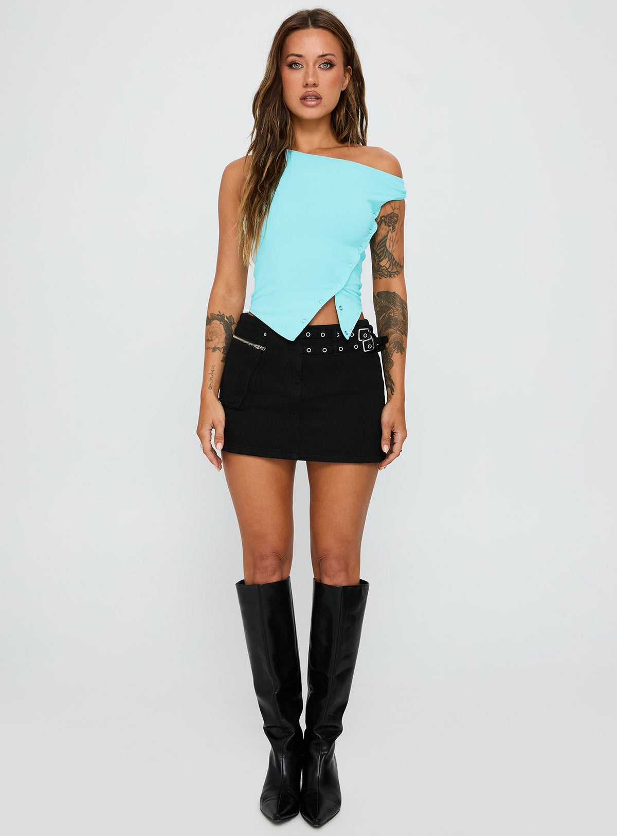 Paltrow Cargo Mini Skort Washed Black