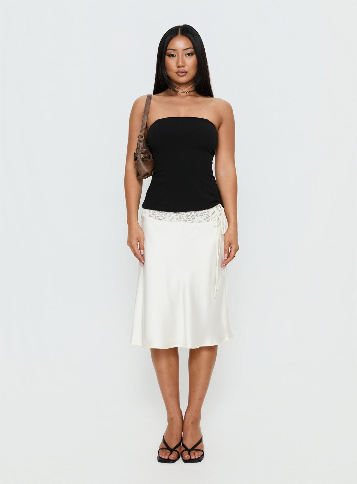 Loreto Strapless Tie Back Top Black