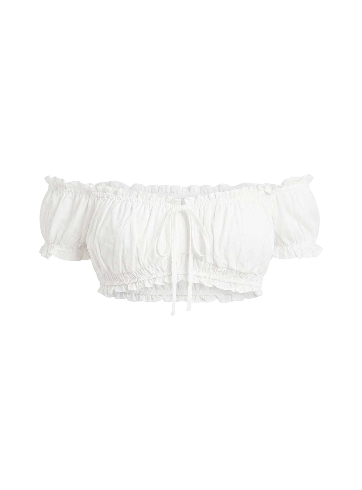 Corabel Off Shoulder Micro Crop Top White