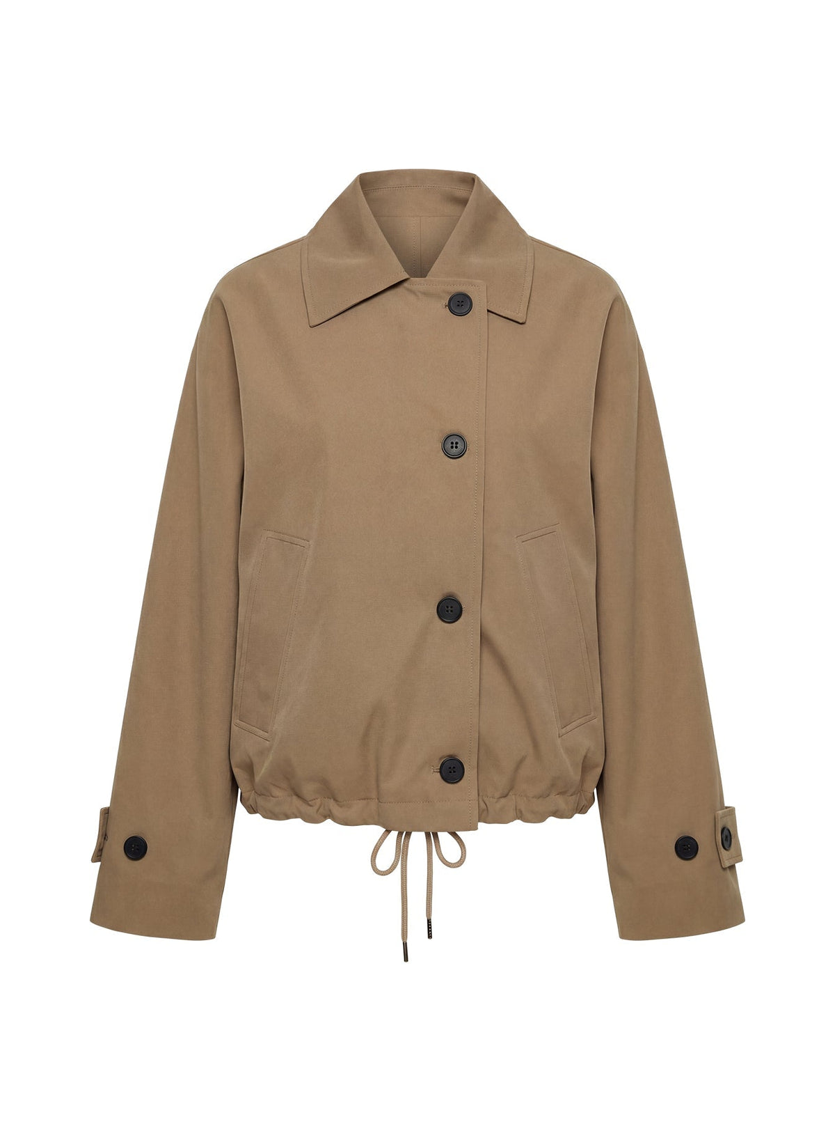 Sandria Cropped Trench Coat Beige