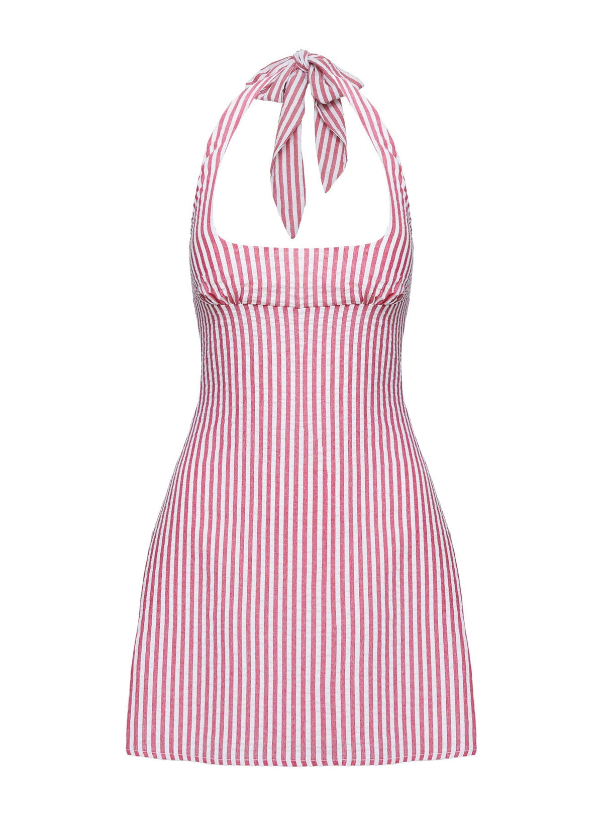 Kalico Halter Mini Dress Red / White Stripe