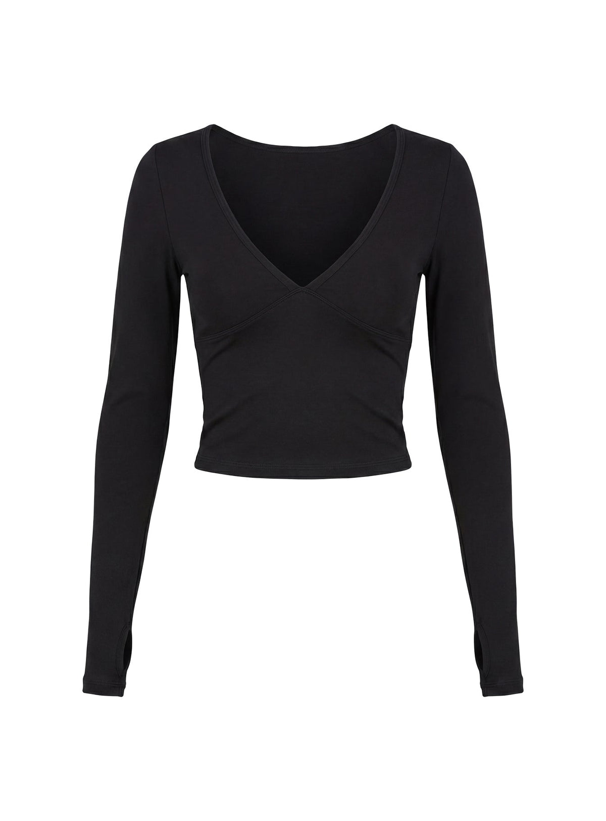 New Horizons Long Sleeve V Neck Top Black