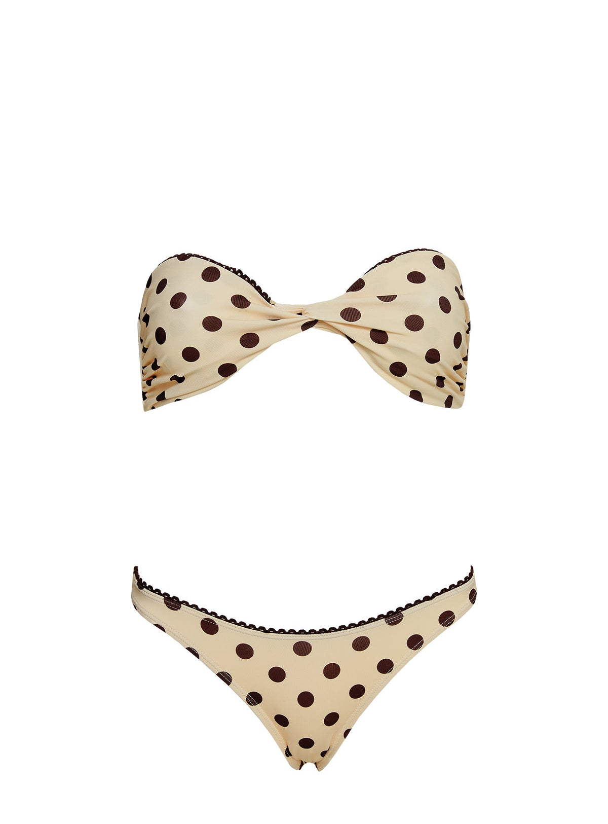 Tamrali Bandeau Bikini Top Yellow Polka Dot