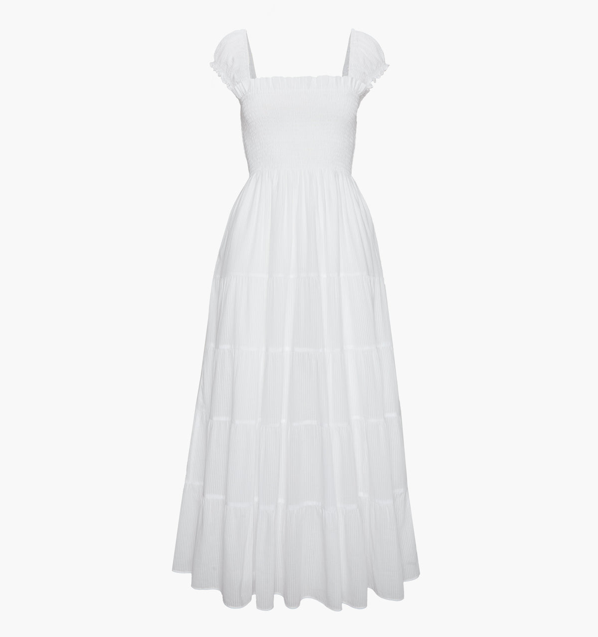 The Stella Nap Dress - White Shadow Stripe