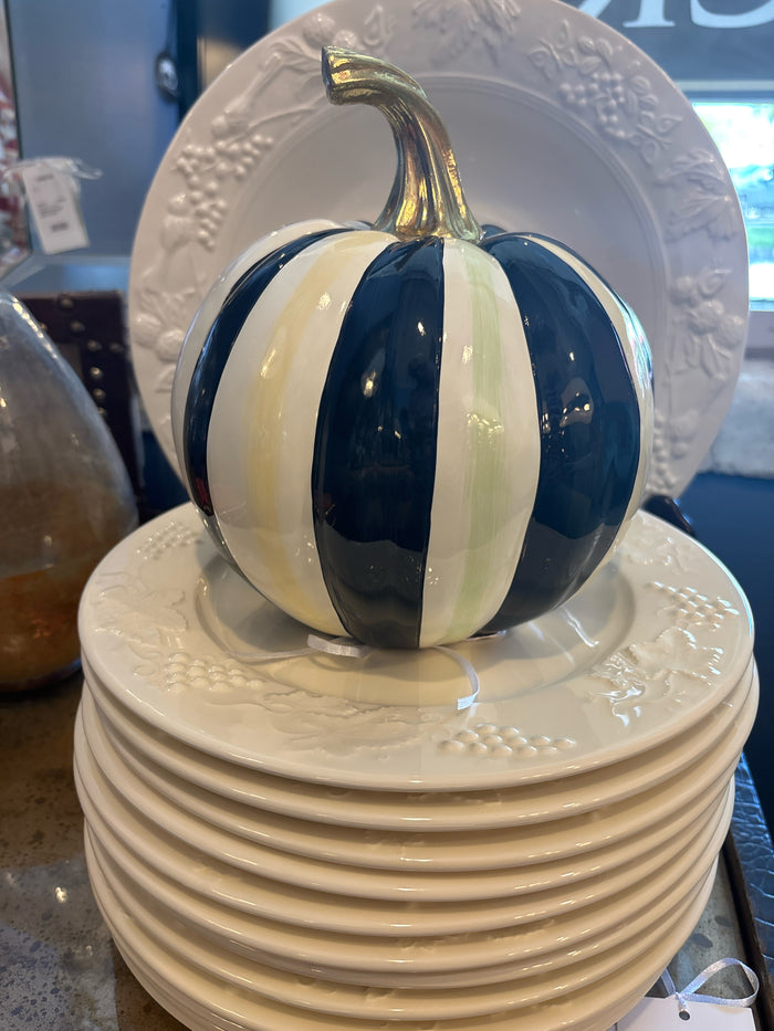 BLACK AND WHITE STRIPE PUMPKIN