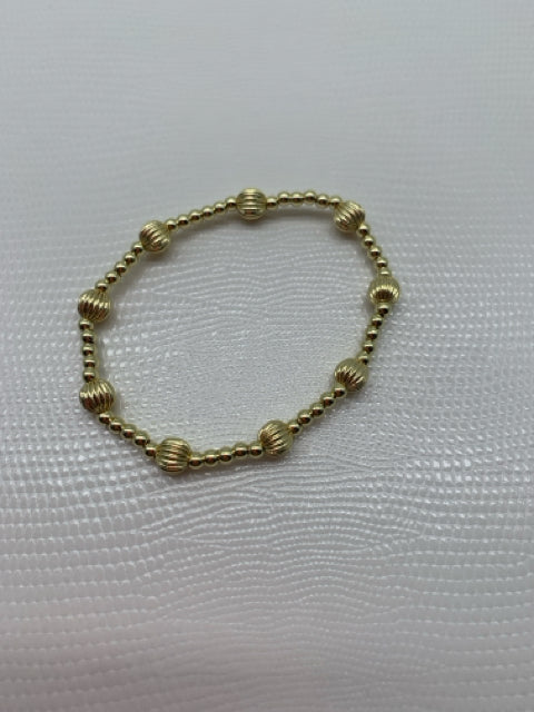 BRACELET 14KT 3MM GOLD BALL & 6MM PUMPKIN BALL