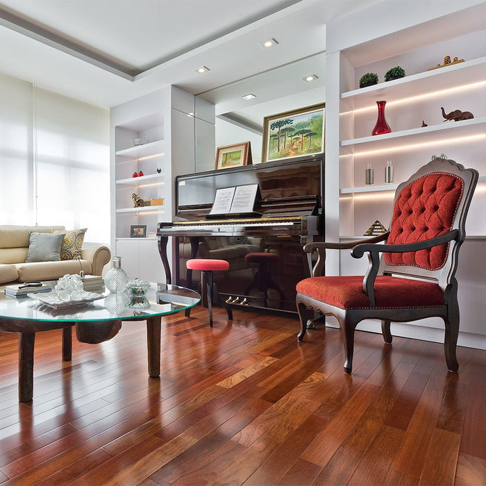 Brazilian Cherry (Jatoba) Solid Flooring 0.75″ x 5″ Prefinished Matte, $7.87/sqft - Advantage Lumber