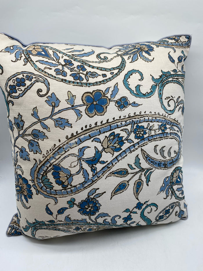 DECORATIVE PILLOW BLUE PAISLEY