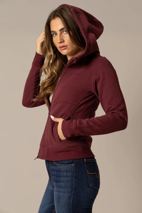 Kimes Ranch Women's Emma Zip Up Hoodie in Maroon