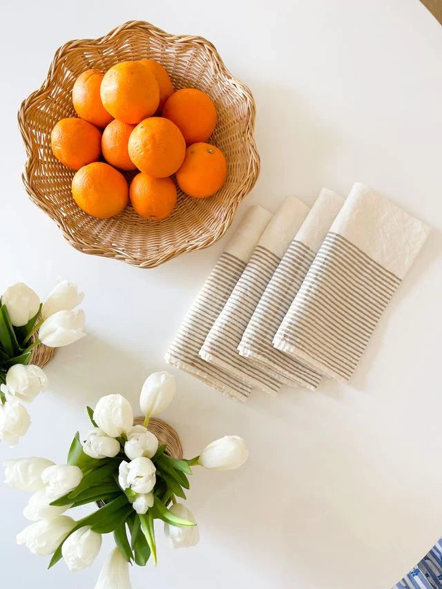 LINEN NAPKIN IN BLACK STRIPE