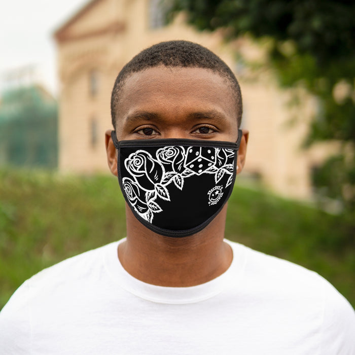Nerdee's - "Bandit" (WHT Design 02) - Mixed-Fabric Face Mask - Black