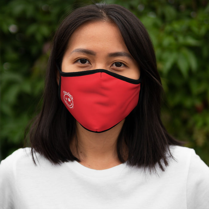 Nerdee's - The Nerd Bizz - Official Logo (White) - Fitted Polyester Face Mask - Red