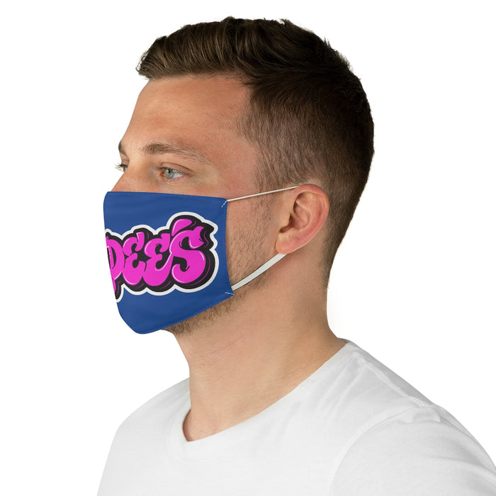 Nerdee's Original Pink Logo Fabric Face Mask - Blue