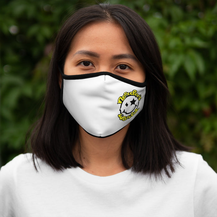 Nerdee's World Mr. Smiley Logo (Yel/Wht) - Fitted Polyester Face Mask