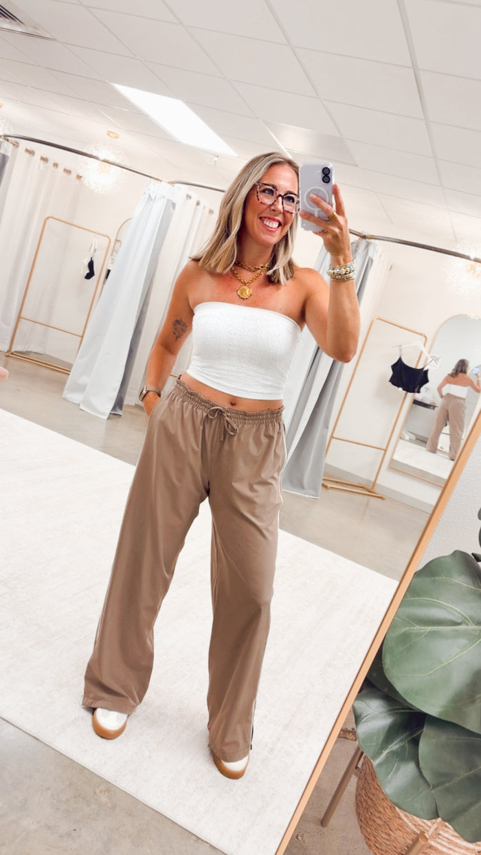 On The Go Track Pants-Taupe