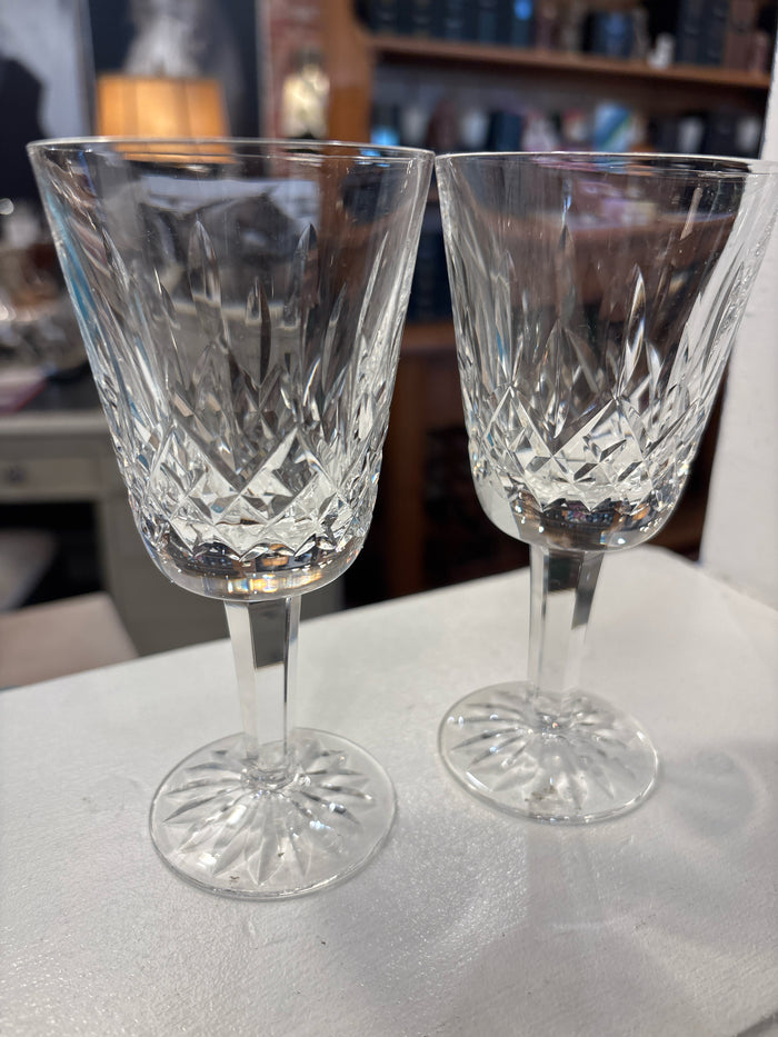 PAIR VINTAGE WATERFORD LISMORE WHITE WINE