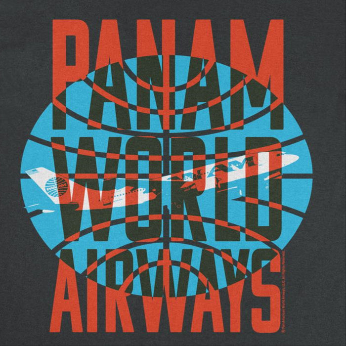 Pan Am World Airways Plane Take Off Logo Black T-Shirt