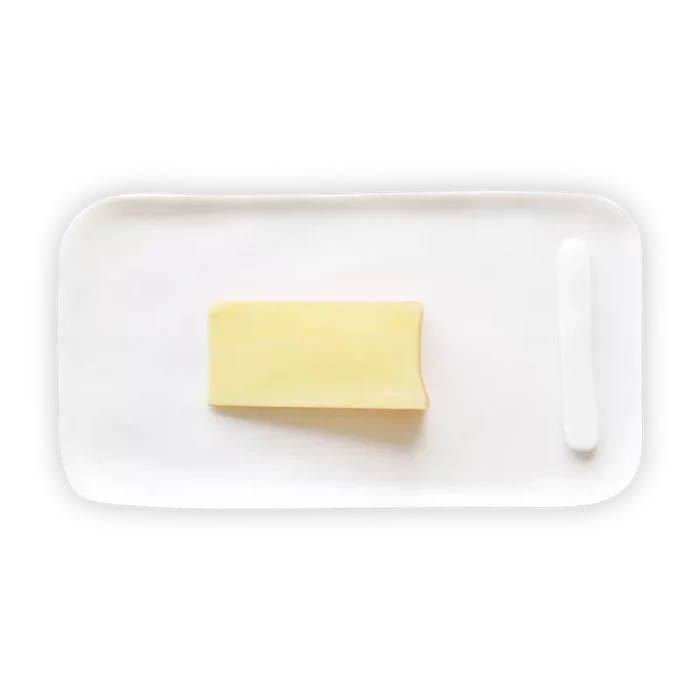 RECTANGULAR PLATTER IN WHITE RESIN WITH SPREADER