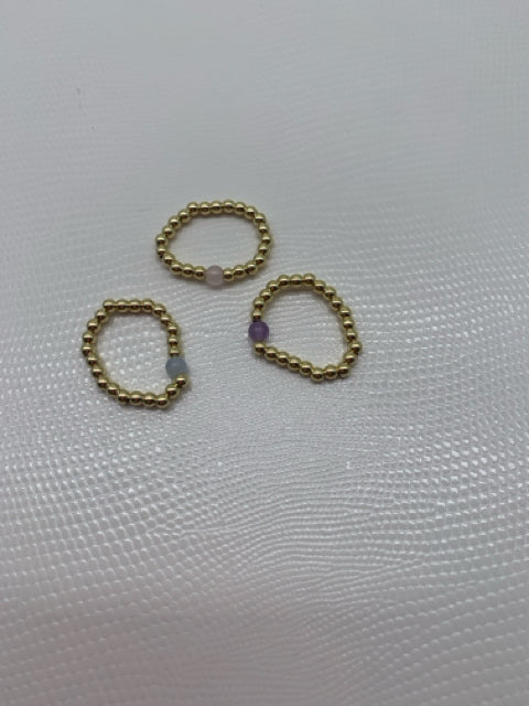 RING 14KT SEMI PRECIOUS STRETCH
