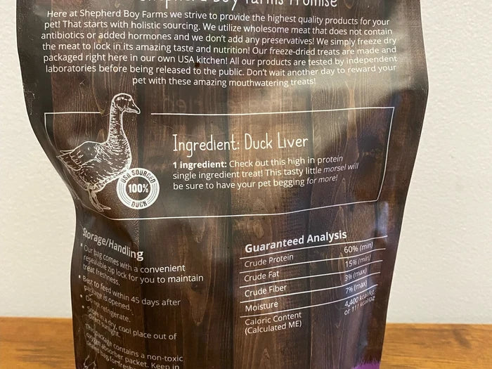 Shepherd Boy Farms Freeze-Dried Duck Liver Dog & Cat Treats