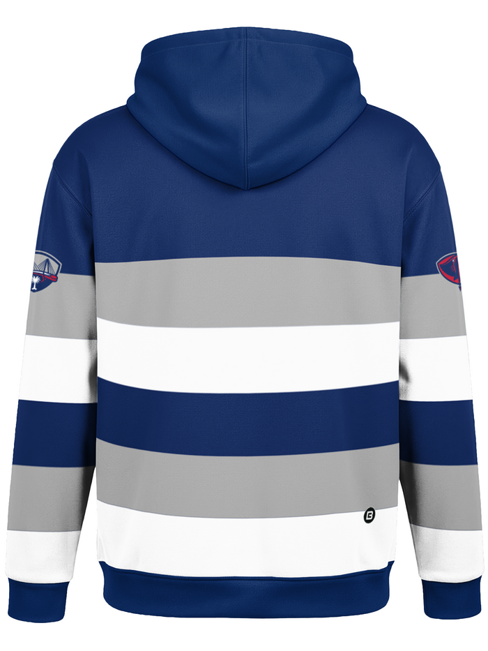 South Carolina Stingrays Gray Striped Hockey Hoodie
