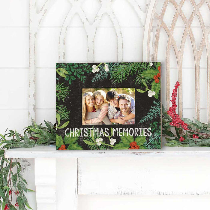 Weathered Charcoal Botanical Photo Frame Christmas Memories