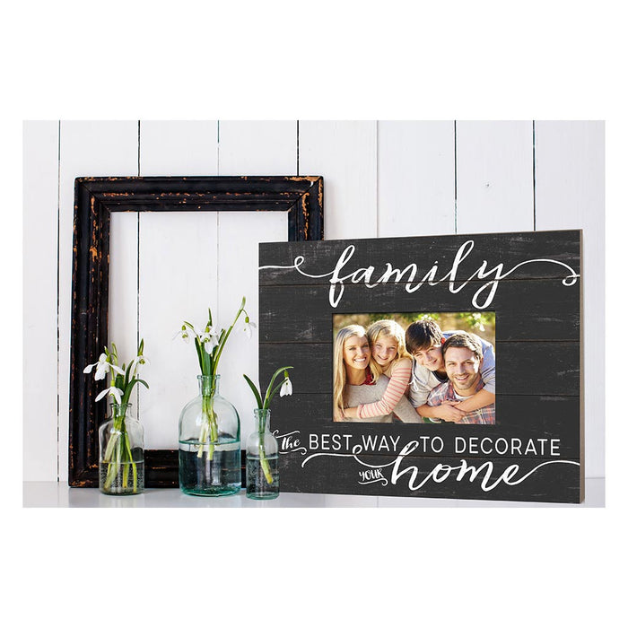 Weathered Charcoal Slat Photo Frame Family Best Way