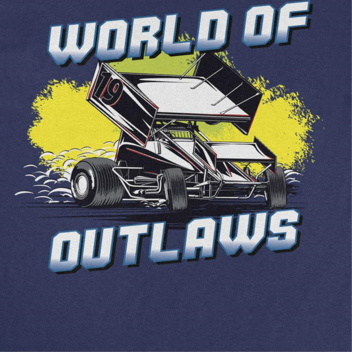 World of Outlaws Yellow Splash Navy T-Shirt