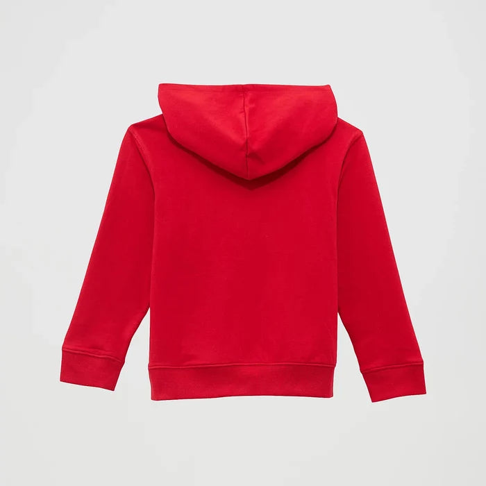 Wrangler Girl's Bold Logo Pullover Hoodie in Fire Red