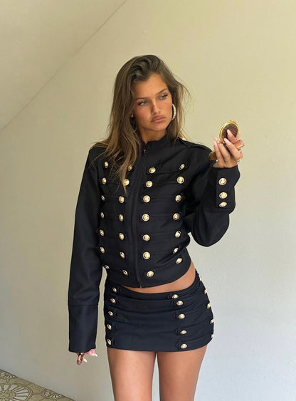 Rush Hour Button Detail Jacket Black