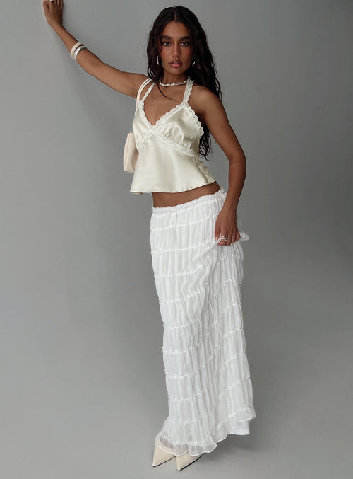 Estefania Maxi Skirt White