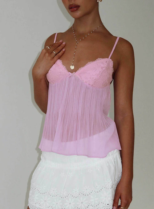 Zami Pleat Top Pink