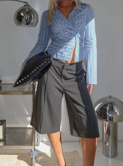 Munro Tailored Longline Shorts Grey