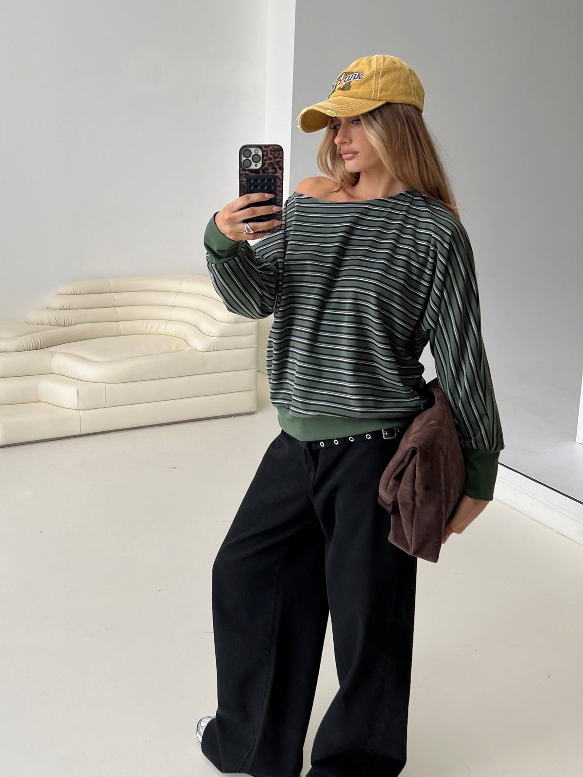 Zaylah Contrast Cuff Jumper Green