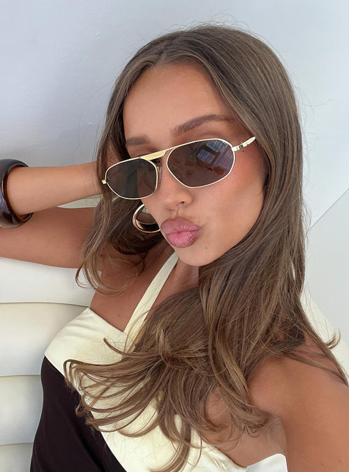 Elegance Sunglasses Gold / Brown