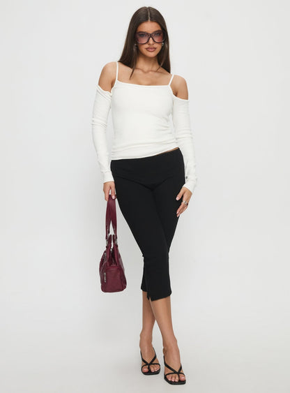 Baseline Rib Capri Pants Black
