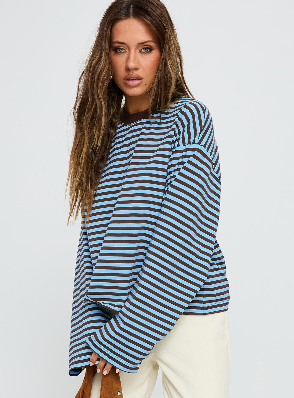 Bloom Long Sleeve Chocolate Sea Stripe