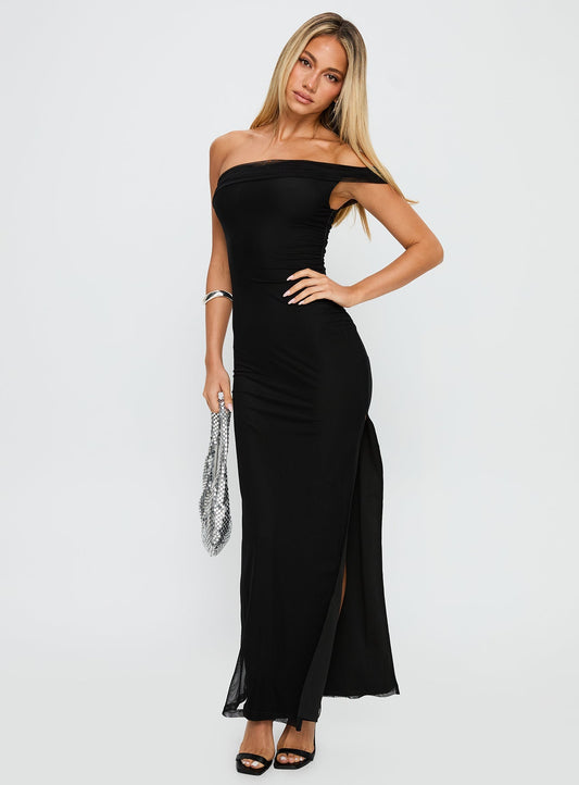 Technique Off The Shoulder Maxi Dress Black