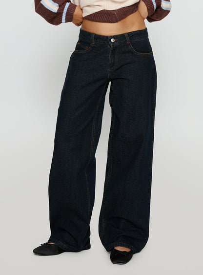 Korinne Low Rise Baggy Jeans Indigo
