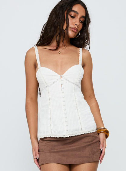 Committed Tie Back Top White