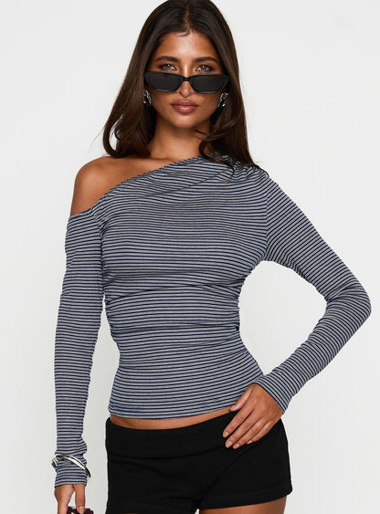 Beller Long Sleeve Top Navy Stripe