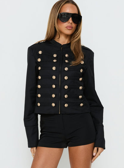 Rush Hour Button Detail Jacket Black