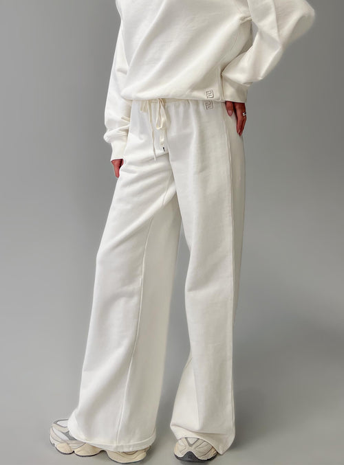 Dodie Wide Leg Pants Washed White