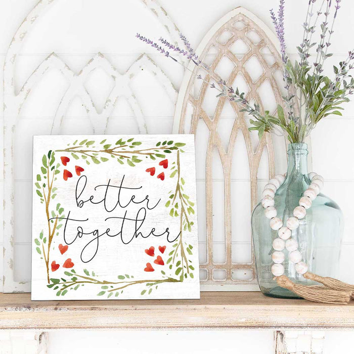 10x10 Better Together Heart Wreath Sign