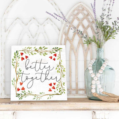 10x10 Better Together Heart Wreath Sign