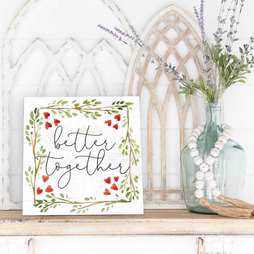 10x10 Better Together Heart Wreath Sign
