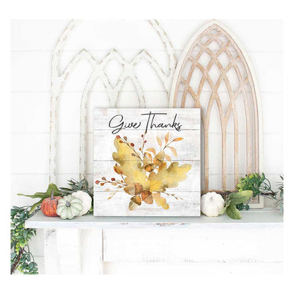 10x10 Give Thanks Acorns Sign